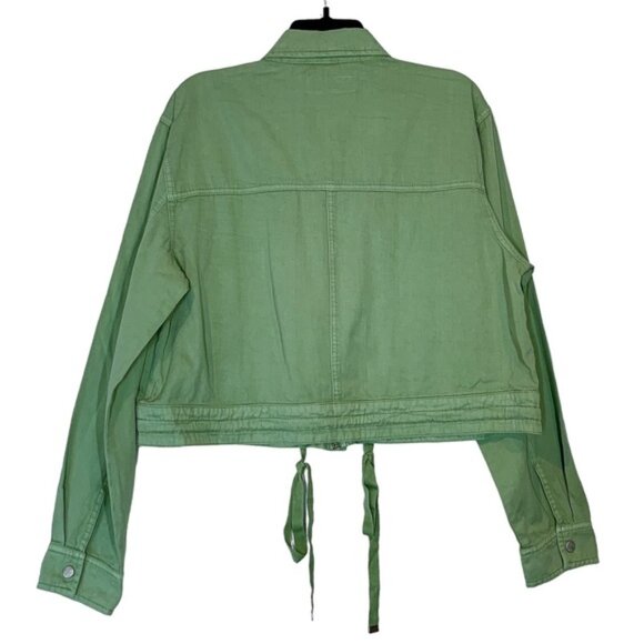 Blank NYC Twill Utility Cropped Jacket in Mint Green - Picture 4 of 6